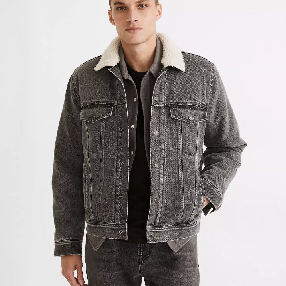 Madewell Sherpa Classic Jean Jacket Size Medium